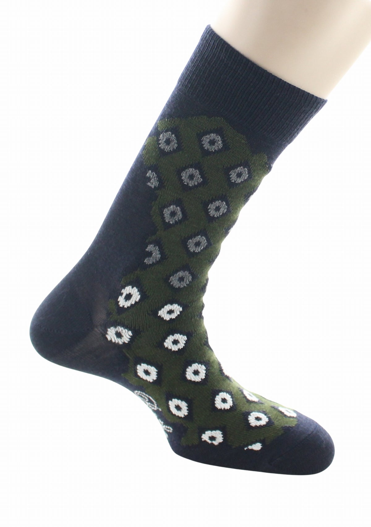 Chaussettes homme laine peignée Berthe Losanges MARINE