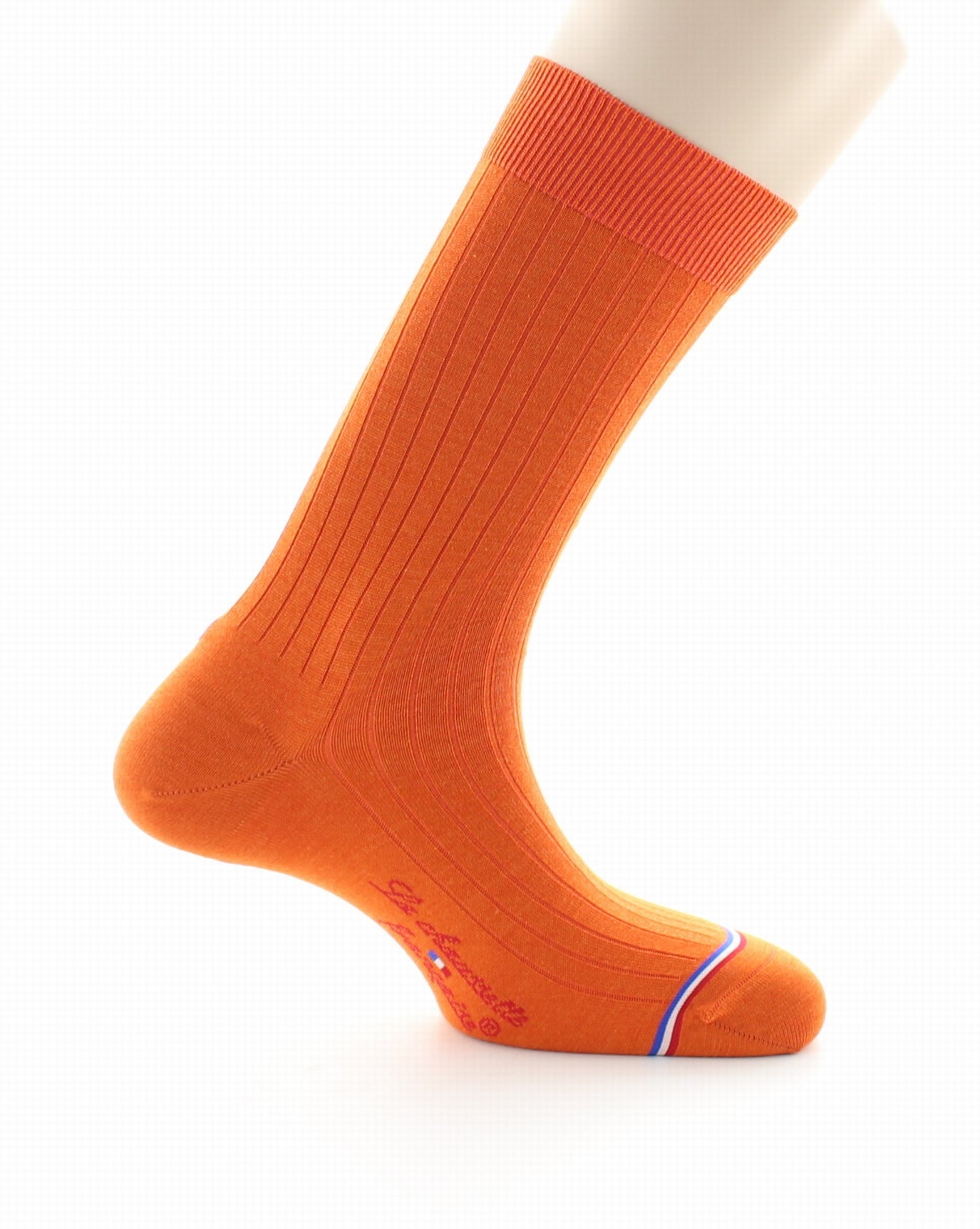 Chaussettes homme Luxembourg en laine et soie Orange ORANGE