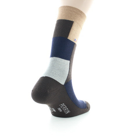 Chaussettes homme Patchwork en laine peignée MARRON/BEIGE
