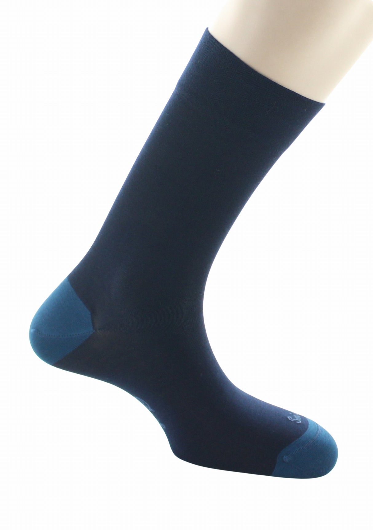 Chaussettes homme soie naturelle Berthe Marine/Bleu nuit MARINE