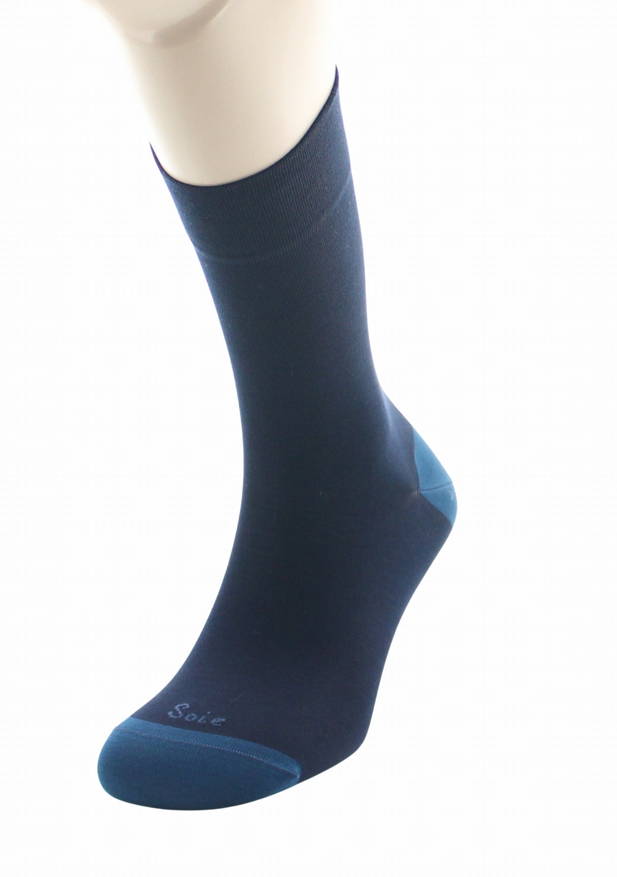 Chaussettes homme soie naturelle Berthe Marine/Bleu nuit MARINE