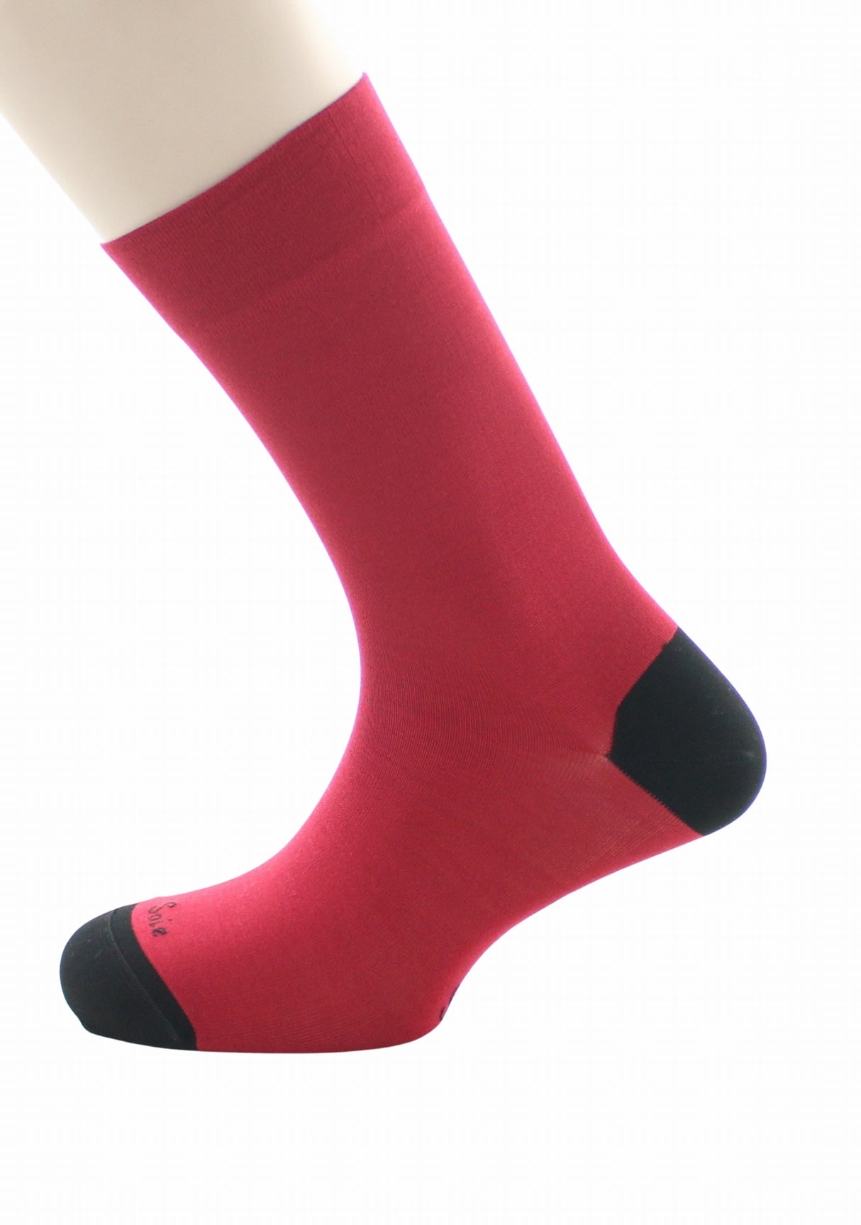 Chaussettes homme soie naturelle Berthe Rouge/Noir ROUGE