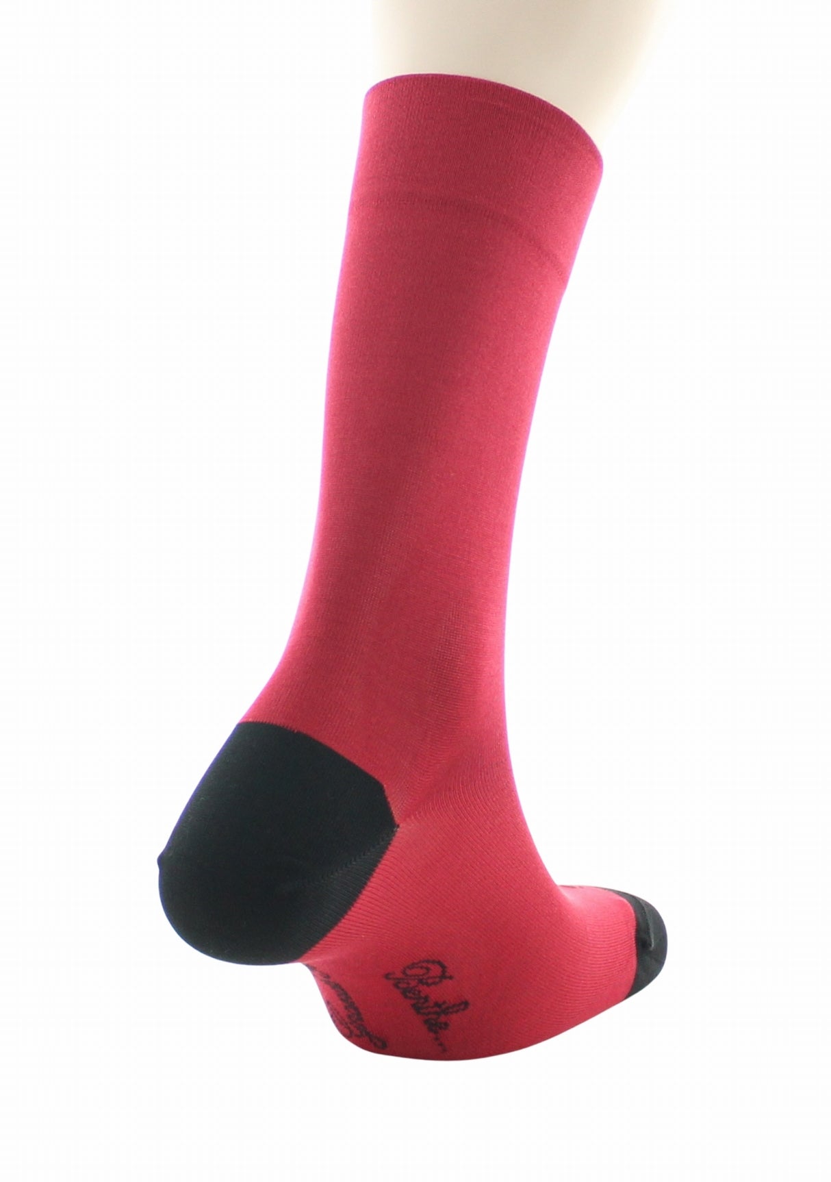 Chaussettes homme soie naturelle Berthe Rouge/Noir ROUGE