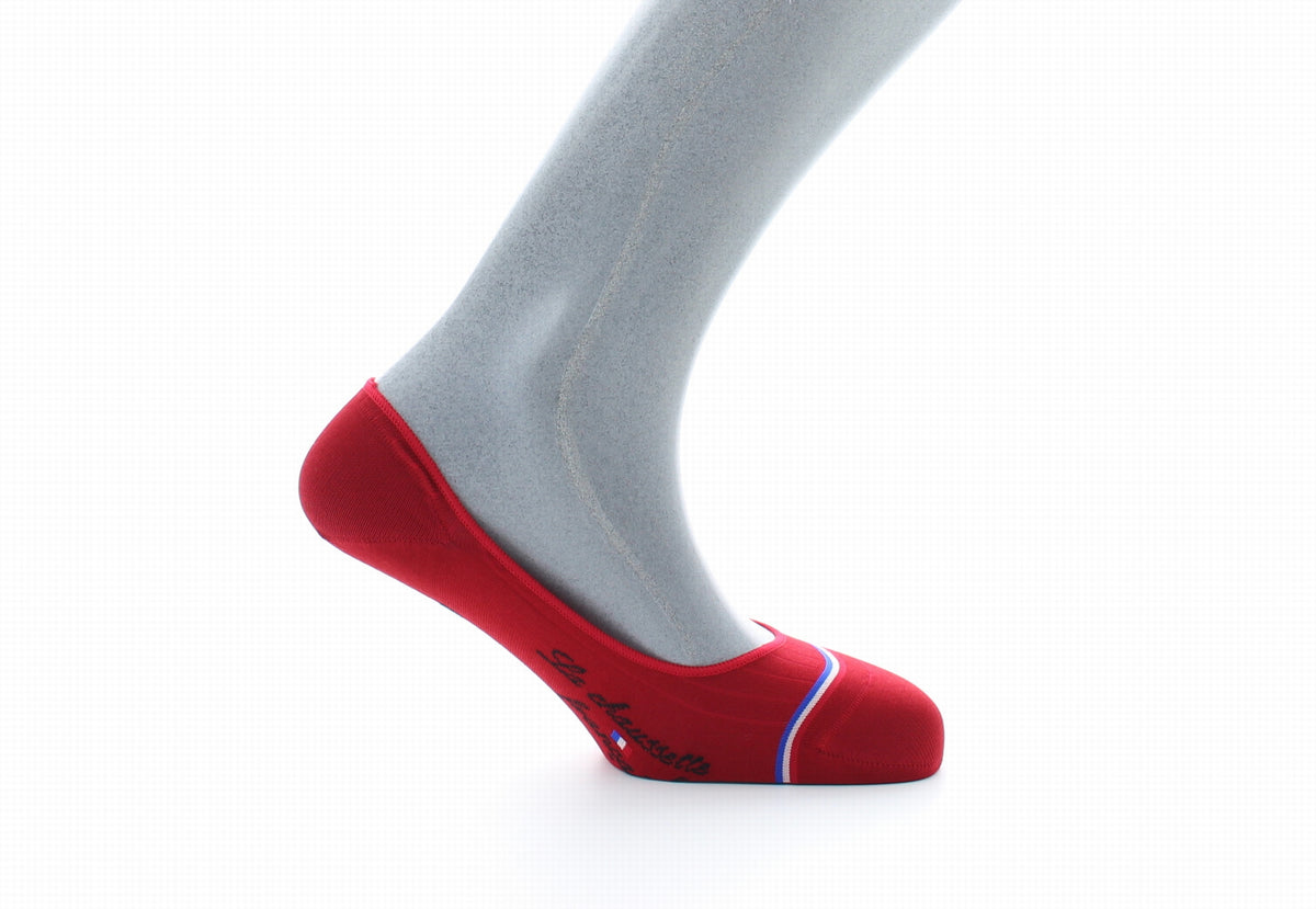 Chaussettes invisibles homme Georges V en fil d'Écosse supérieur Rouge ROUGE