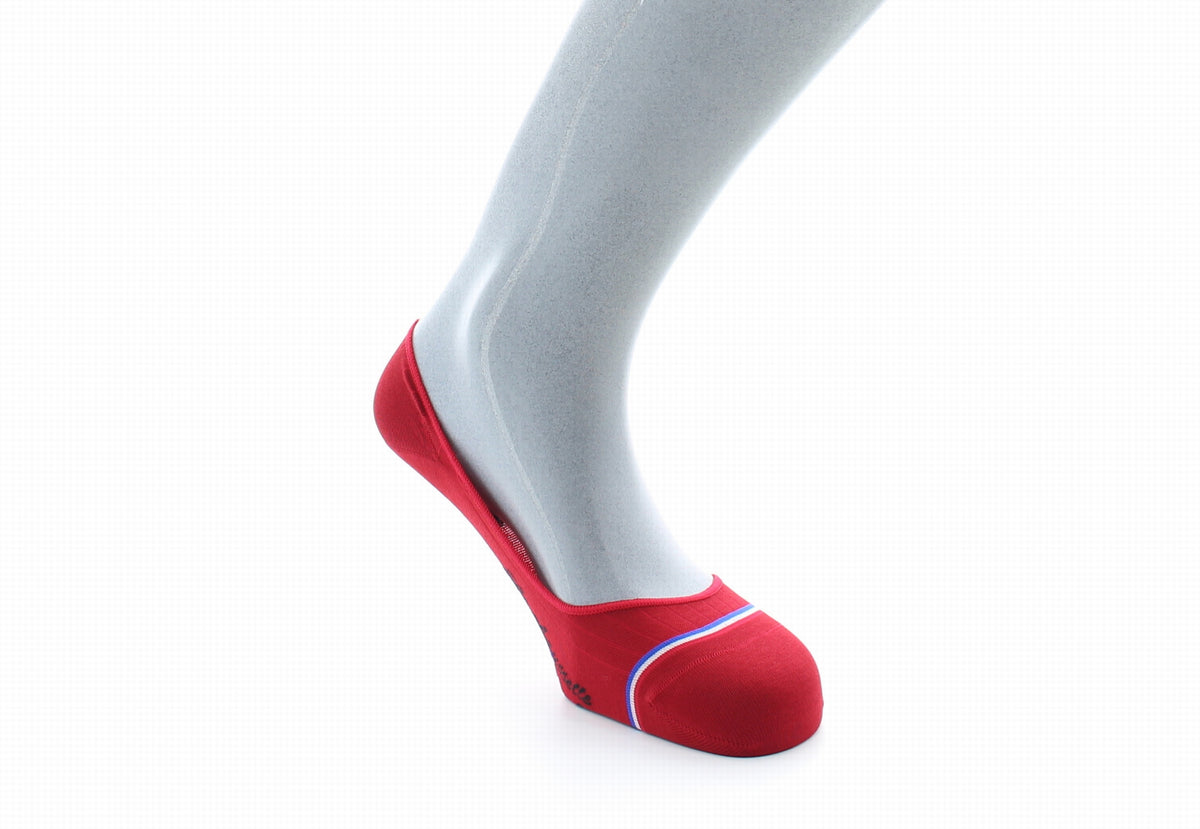 Chaussettes invisibles homme Georges V en fil d'Écosse supérieur Rouge ROUGE