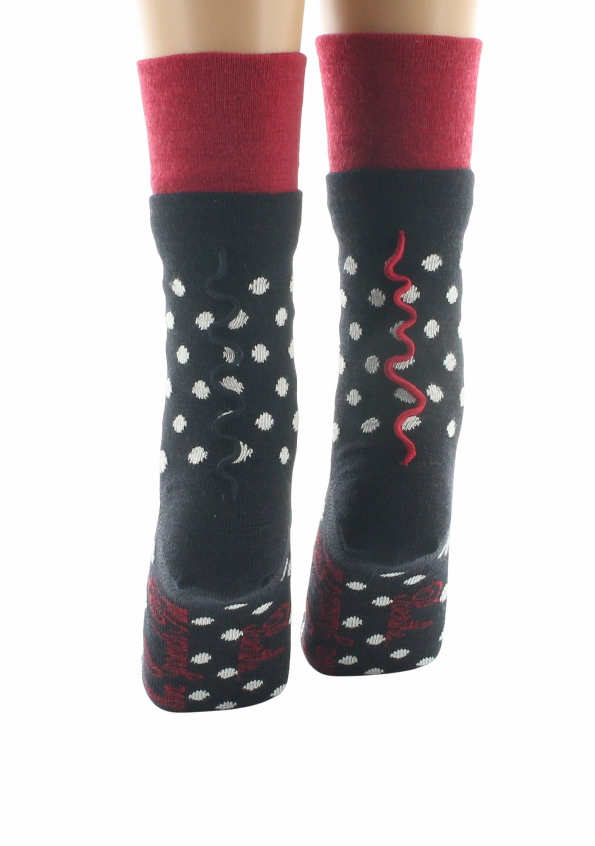Chaussettes mérinos femme Pois - Berthe Aux Grands Pieds NOIR
