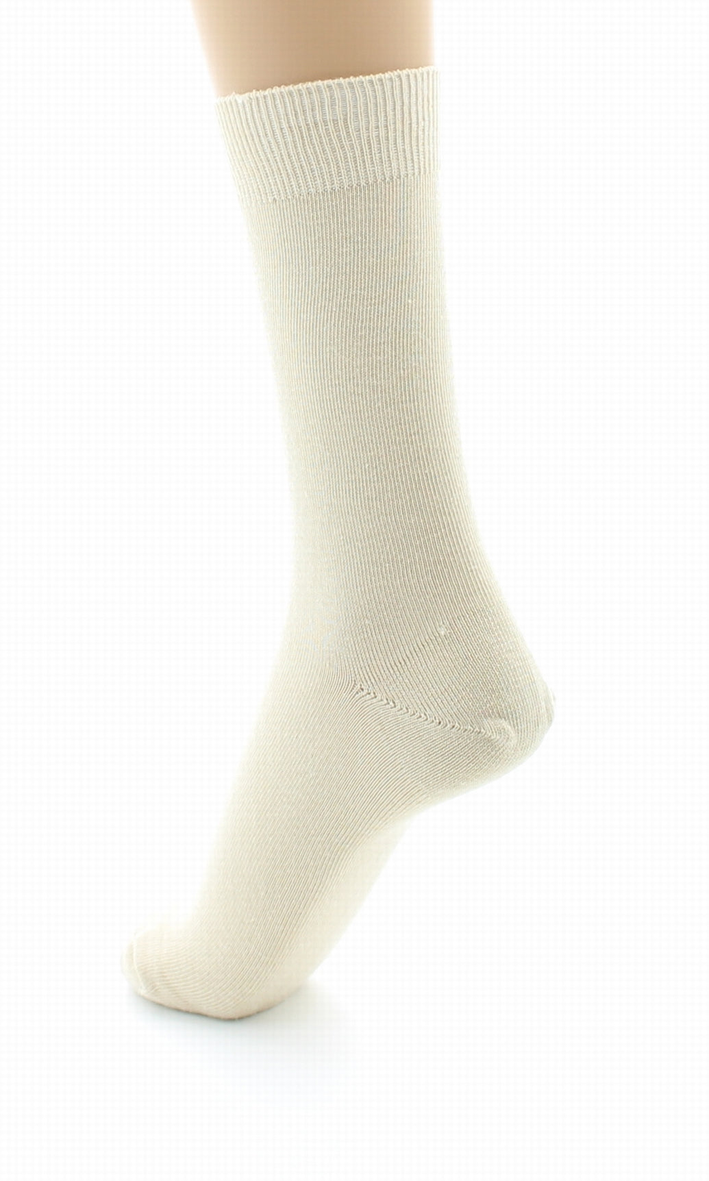 Chaussettes mixtes à maille unie en coton peigné BEIGE