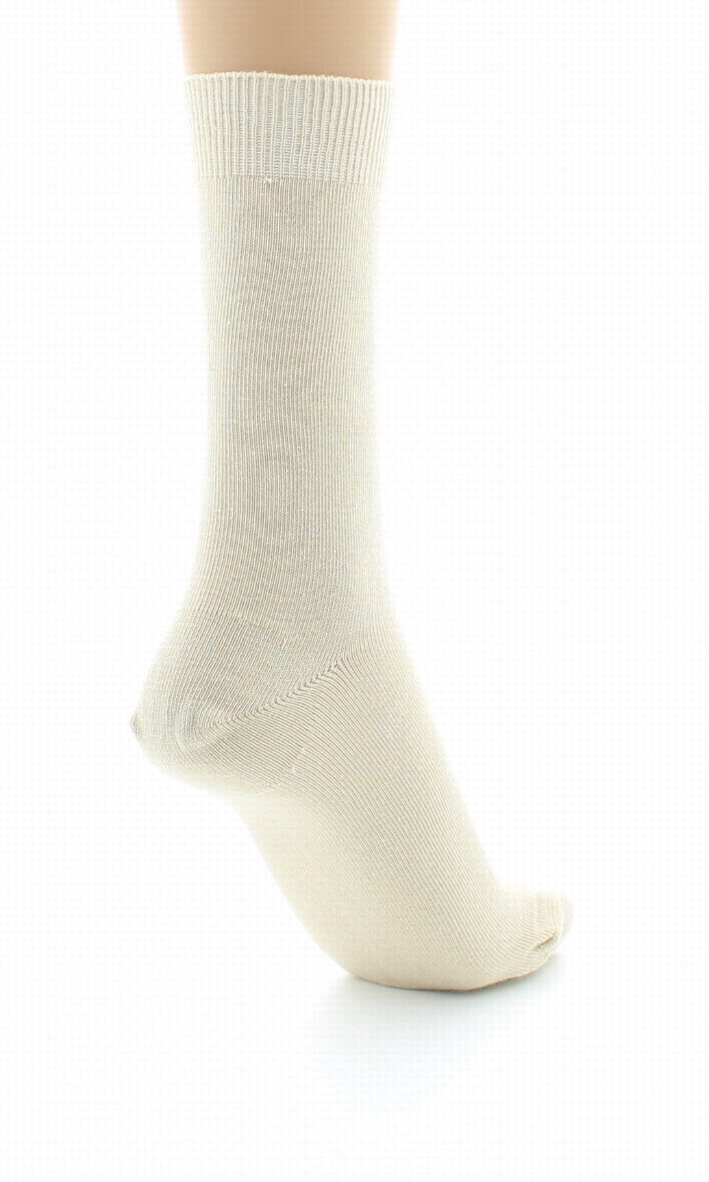 Chaussettes mixtes à maille unie en coton peigné BEIGE