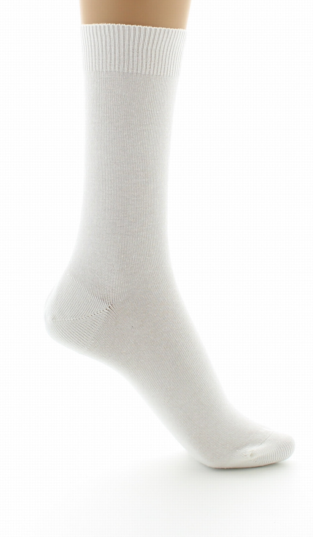 Chaussettes mixtes à maille unie en coton peigné BLANC
