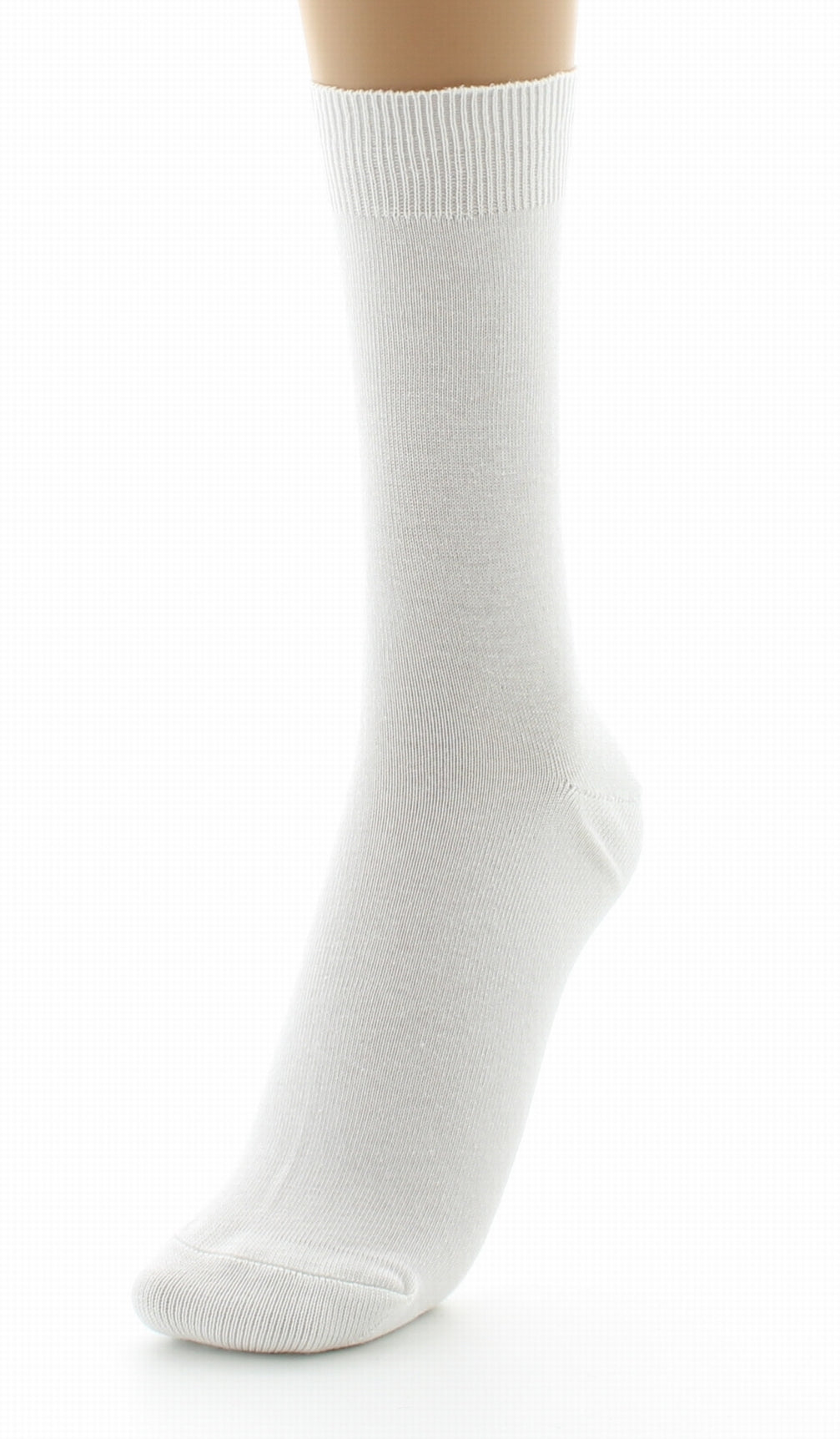 Chaussettes mixtes à maille unie en coton peigné BLANC