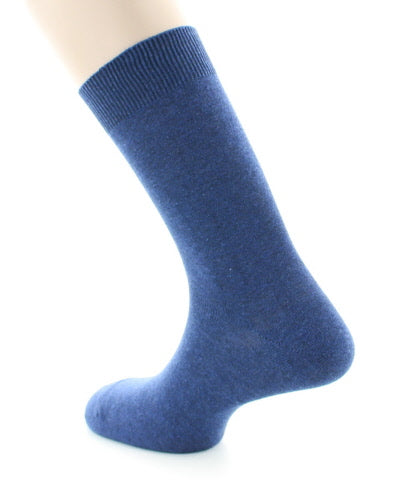 Chaussettes mixtes à maille unie en coton peigné BLEU JEAN