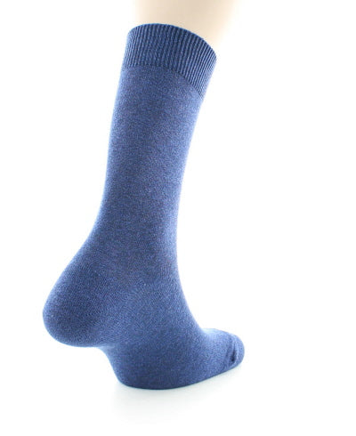 Chaussettes mixtes à maille unie en coton peigné BLEU JEAN