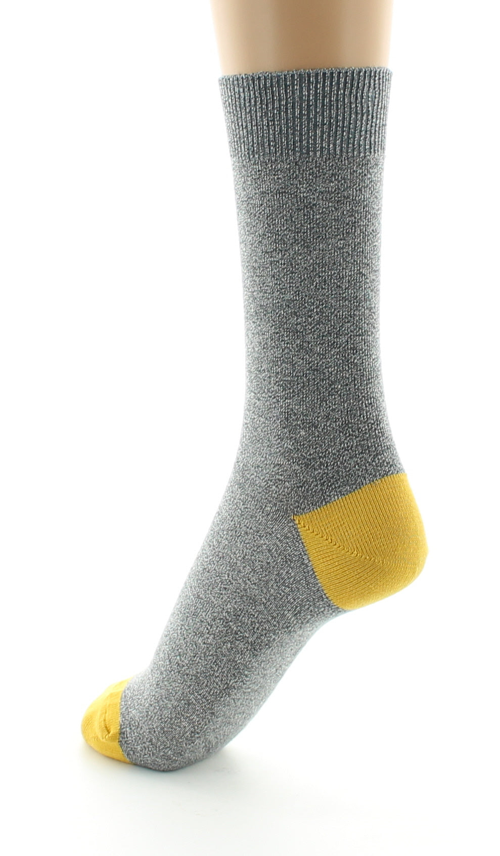 Chaussettes mixtes à maille unie en coton peigné GRIS