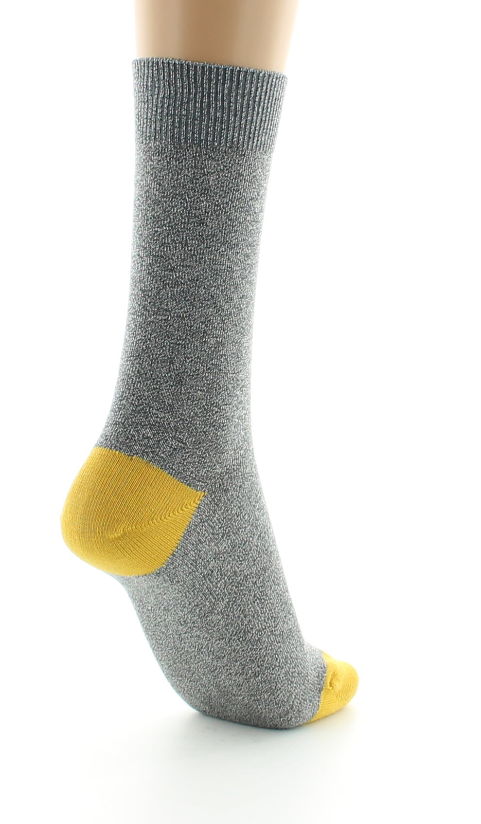 Chaussettes mixtes à maille unie en coton peigné GRIS