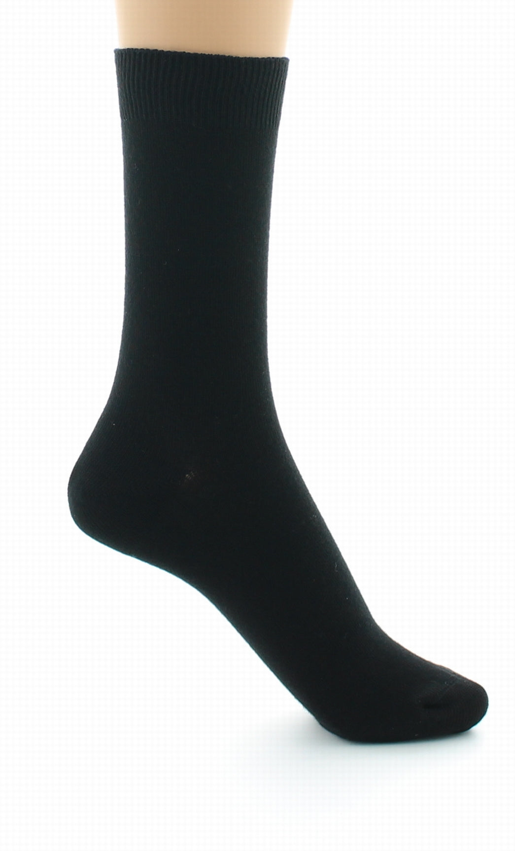 Chaussettes mixtes à maille unie en coton peigné NOIR