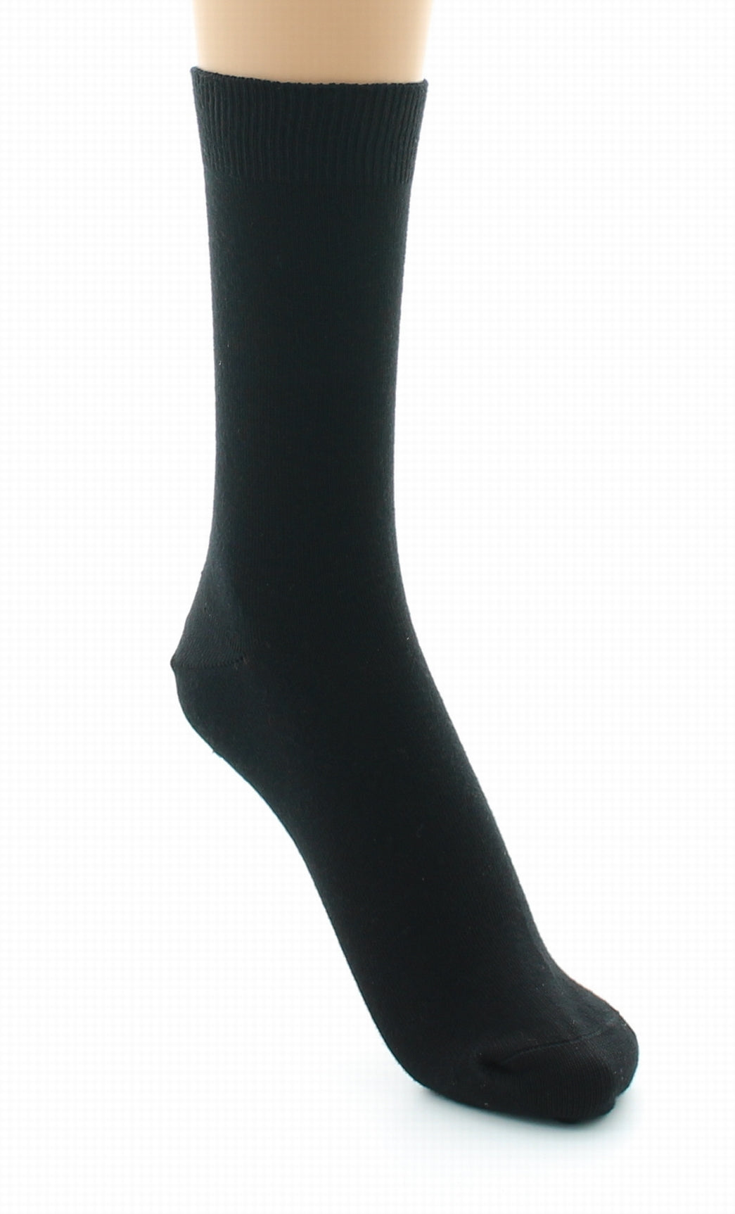 Chaussettes mixtes à maille unie en coton peigné NOIR