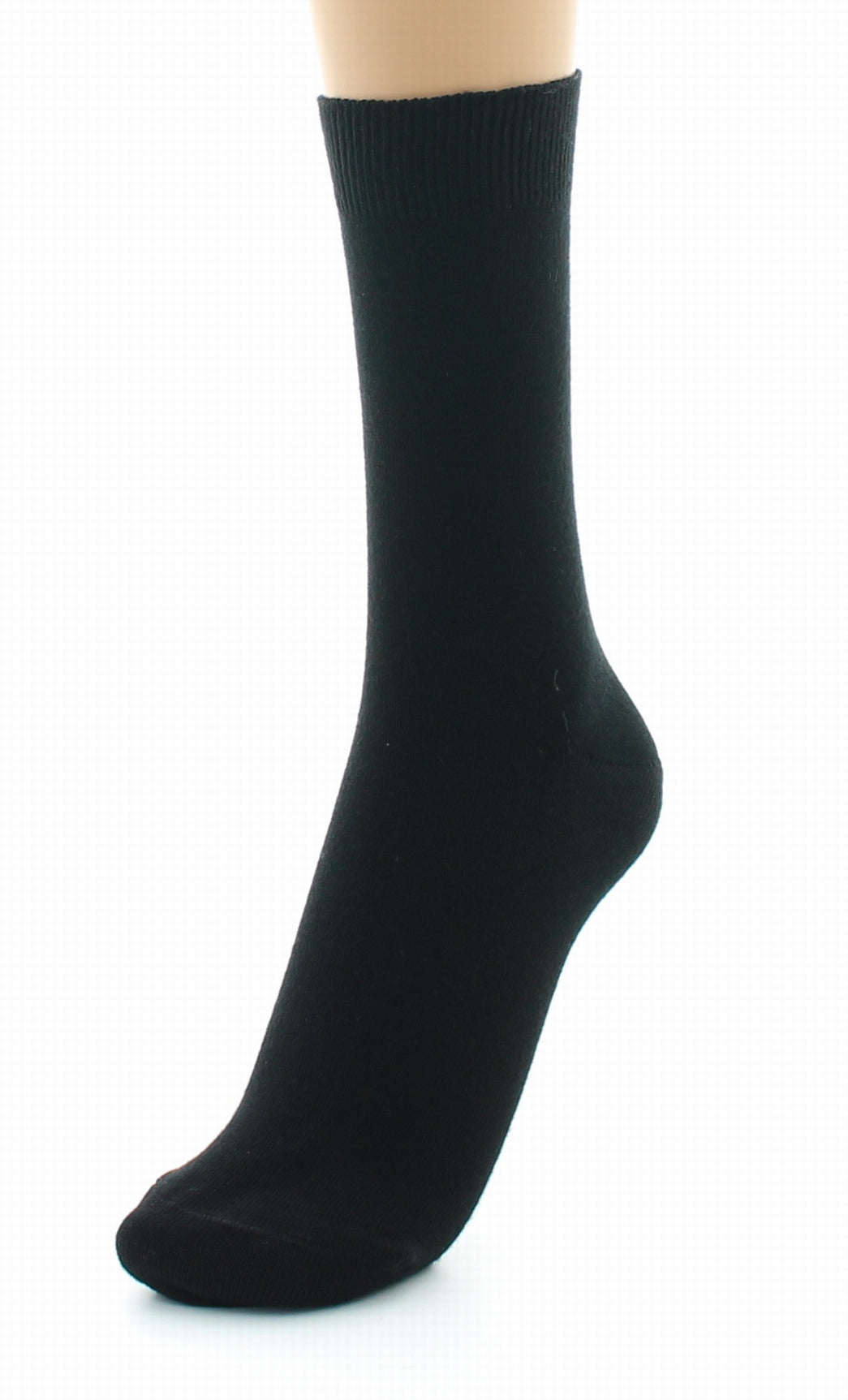 Chaussettes mixtes à maille unie en coton peigné NOIR