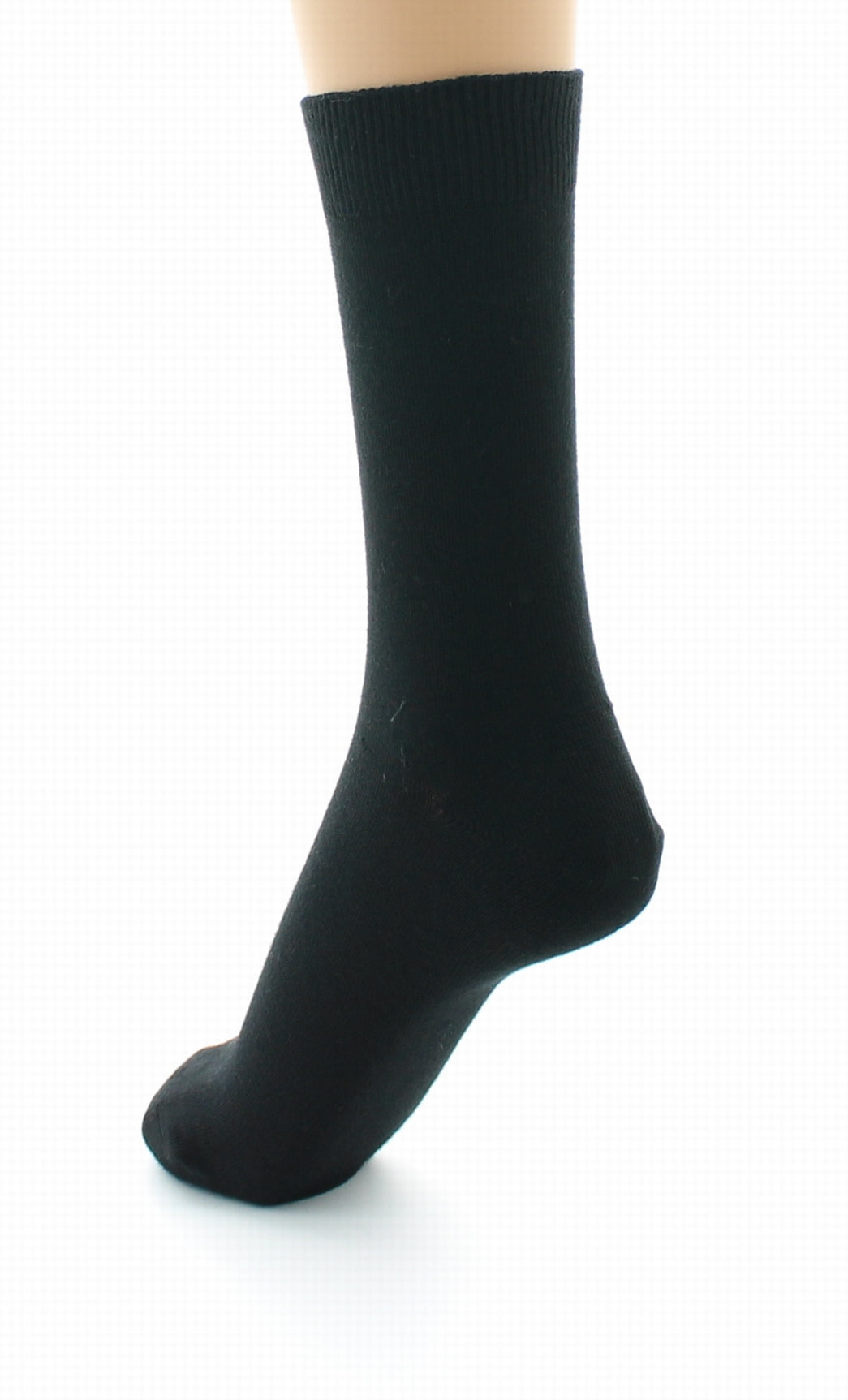 Chaussettes mixtes à maille unie en coton peigné NOIR