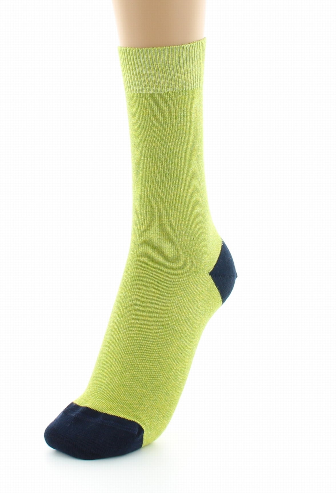 Chaussettes mixtes à maille unie en coton peigné PISTACHE