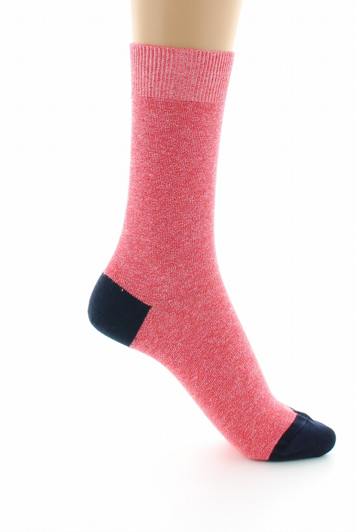 Chaussettes mixtes à maille unie en coton peigné ROUGE