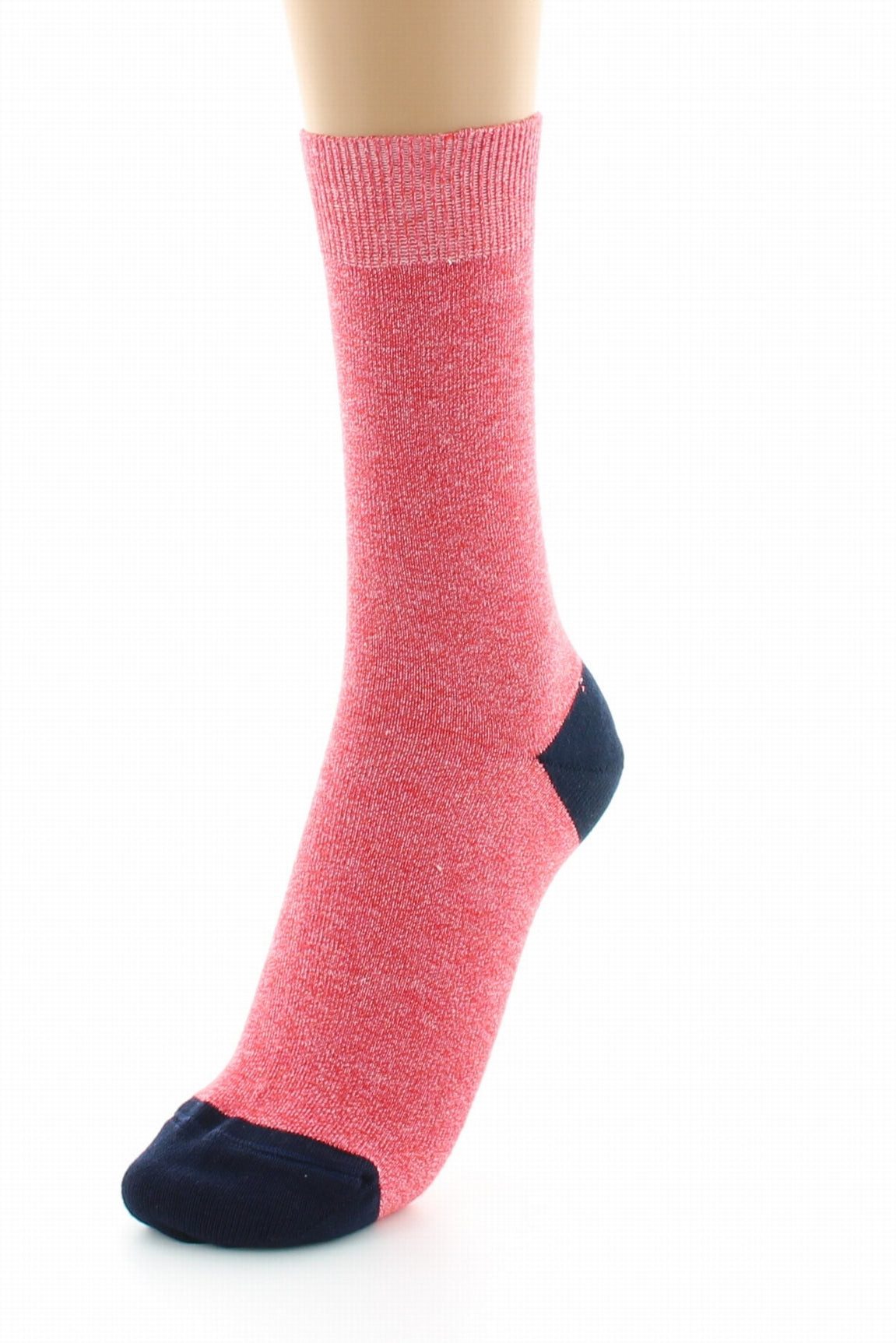 Chaussettes mixtes à maille unie en coton peigné ROUGE