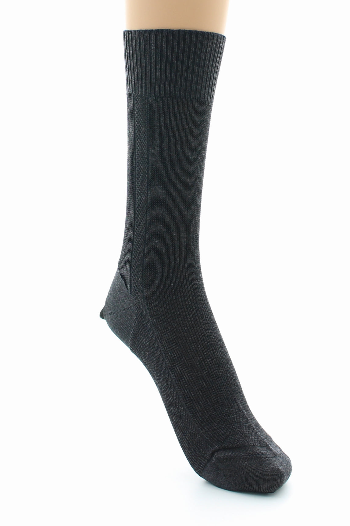 Chaussettes mixtes confort en fil d'Écosse sans élastique GRIS FONCE CHINE