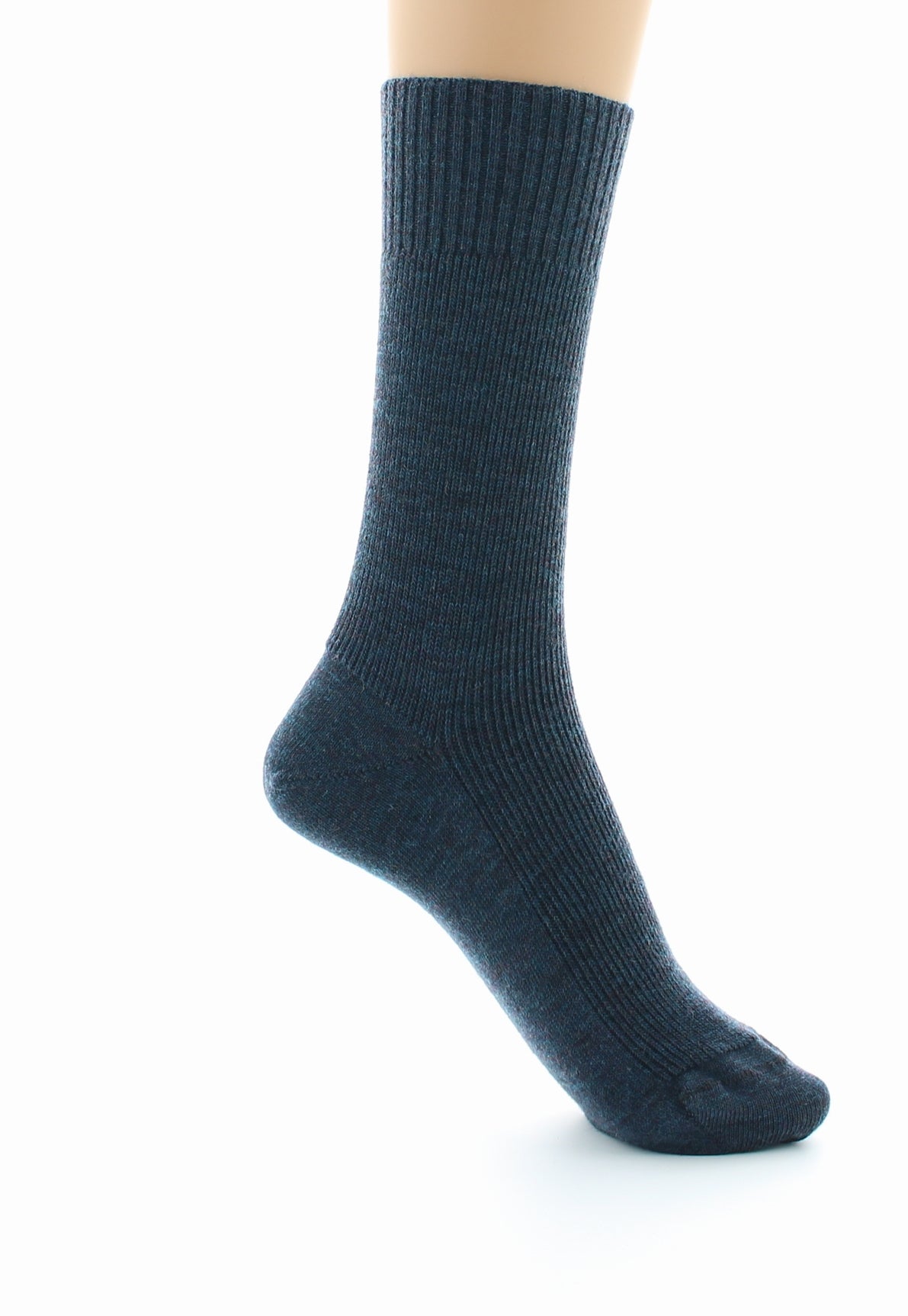 Chaussettes mixtes Confort en laine peignée sans élastique BLEU FONCE