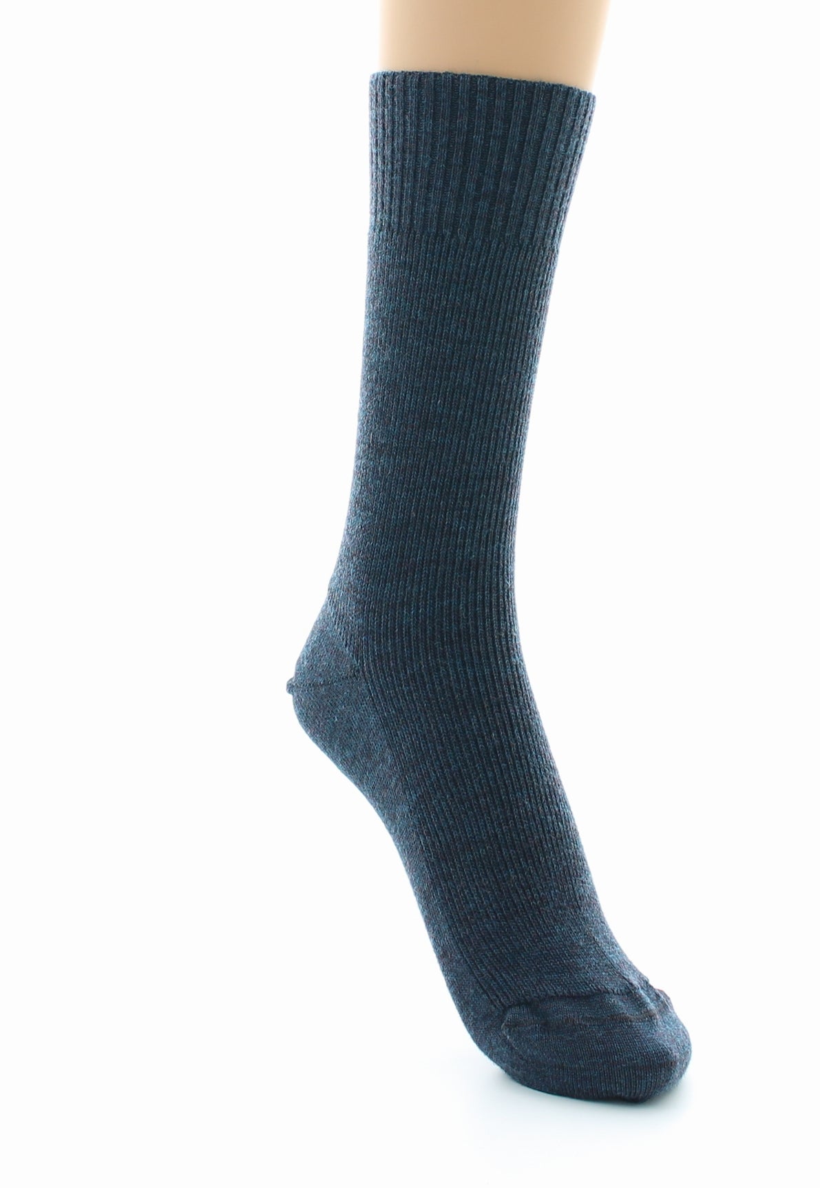 Chaussettes mixtes Confort en laine peignée sans élastique BLEU FONCE