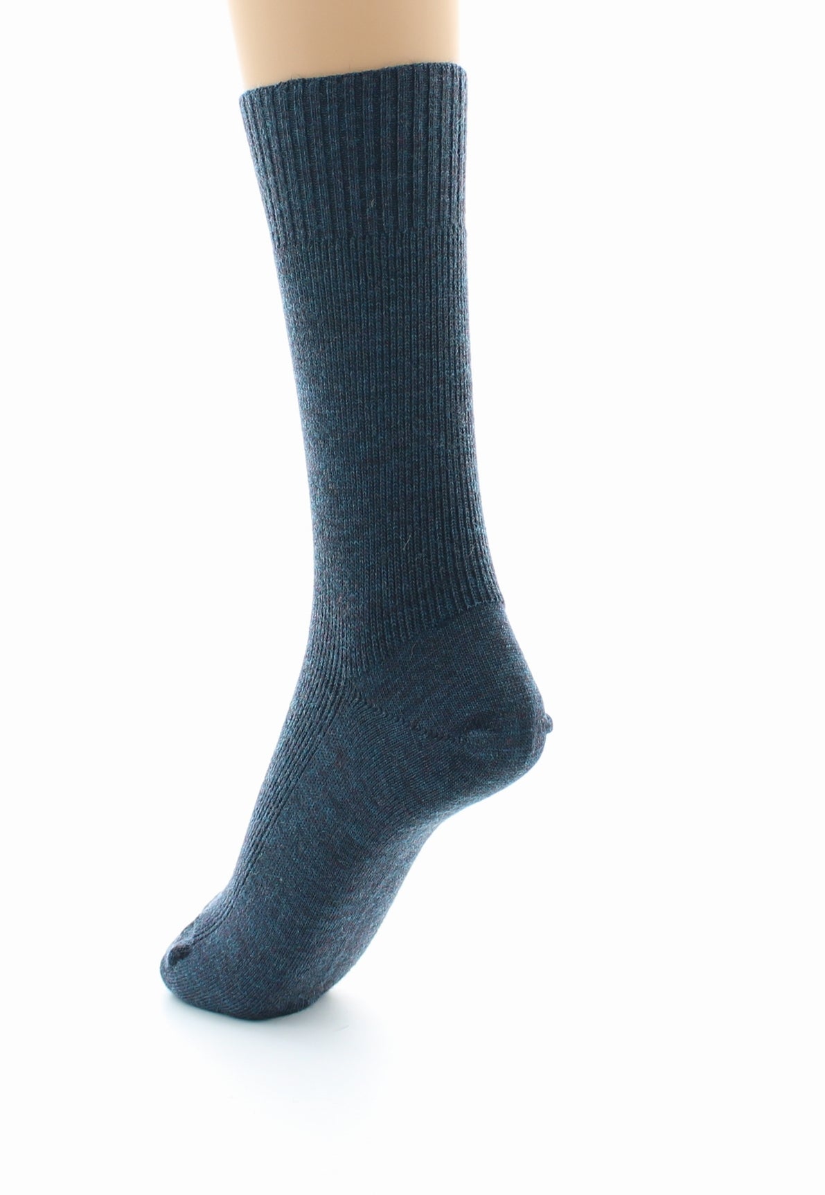 Chaussettes mixtes Confort en laine peignée sans élastique BLEU FONCE