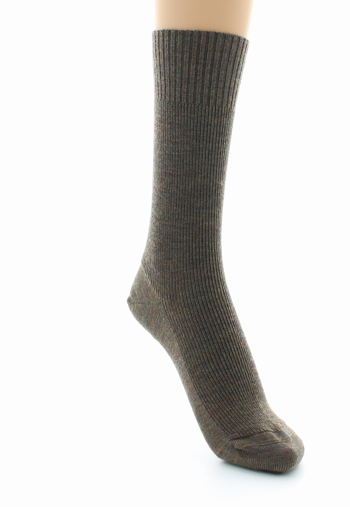 Chaussettes mixtes Confort en laine peignée sans élastique BRONZE