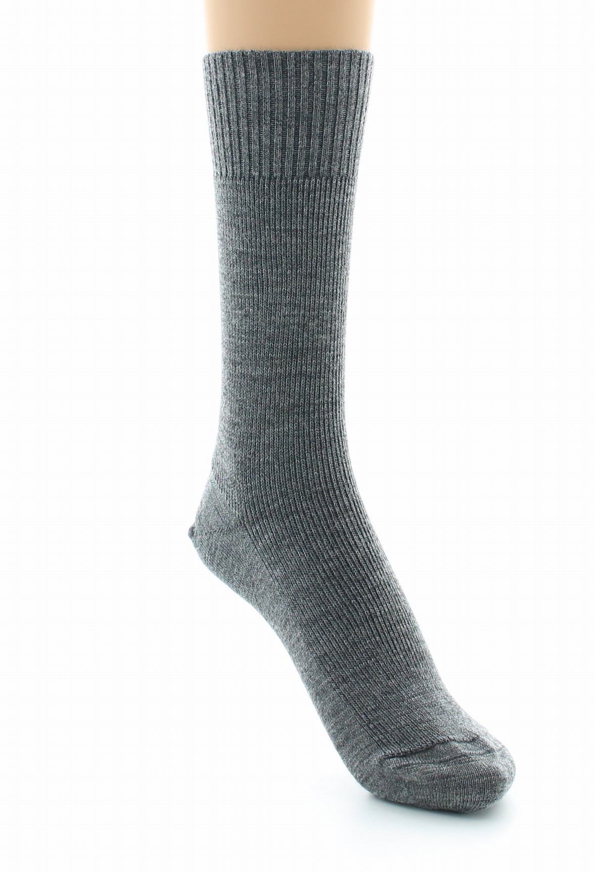 Chaussettes mixtes Confort en laine peignée sans élastique GRIS FONCE
