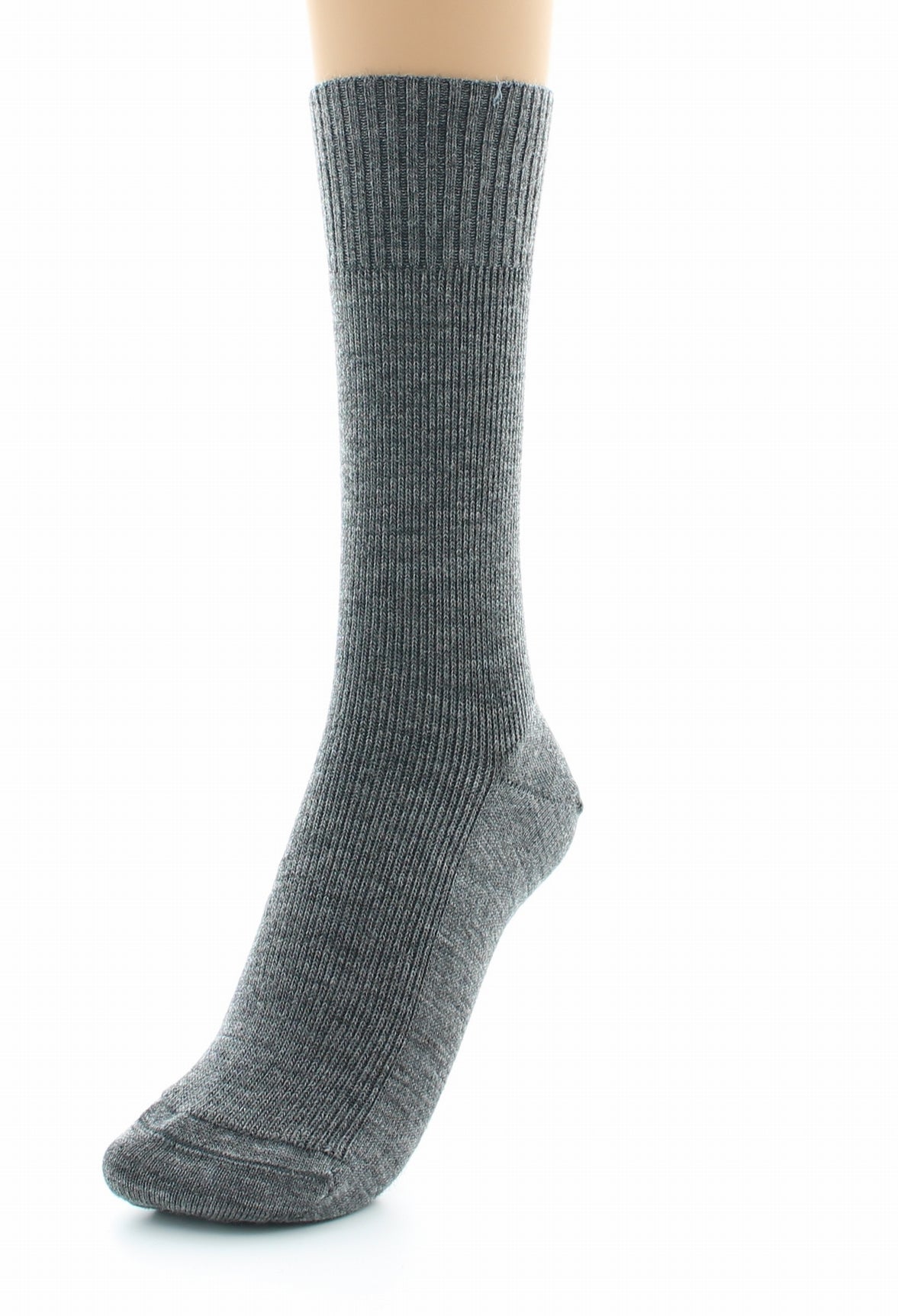 Chaussettes mixtes Confort en laine peignée sans élastique GRIS FONCE