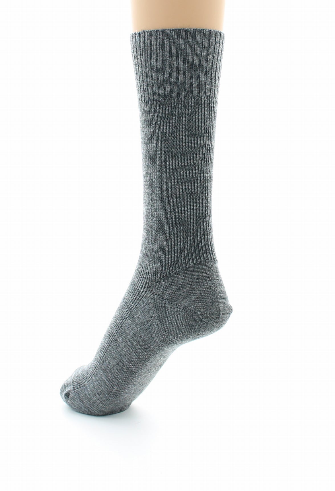 Chaussettes mixtes Confort en laine peignée sans élastique GRIS FONCE