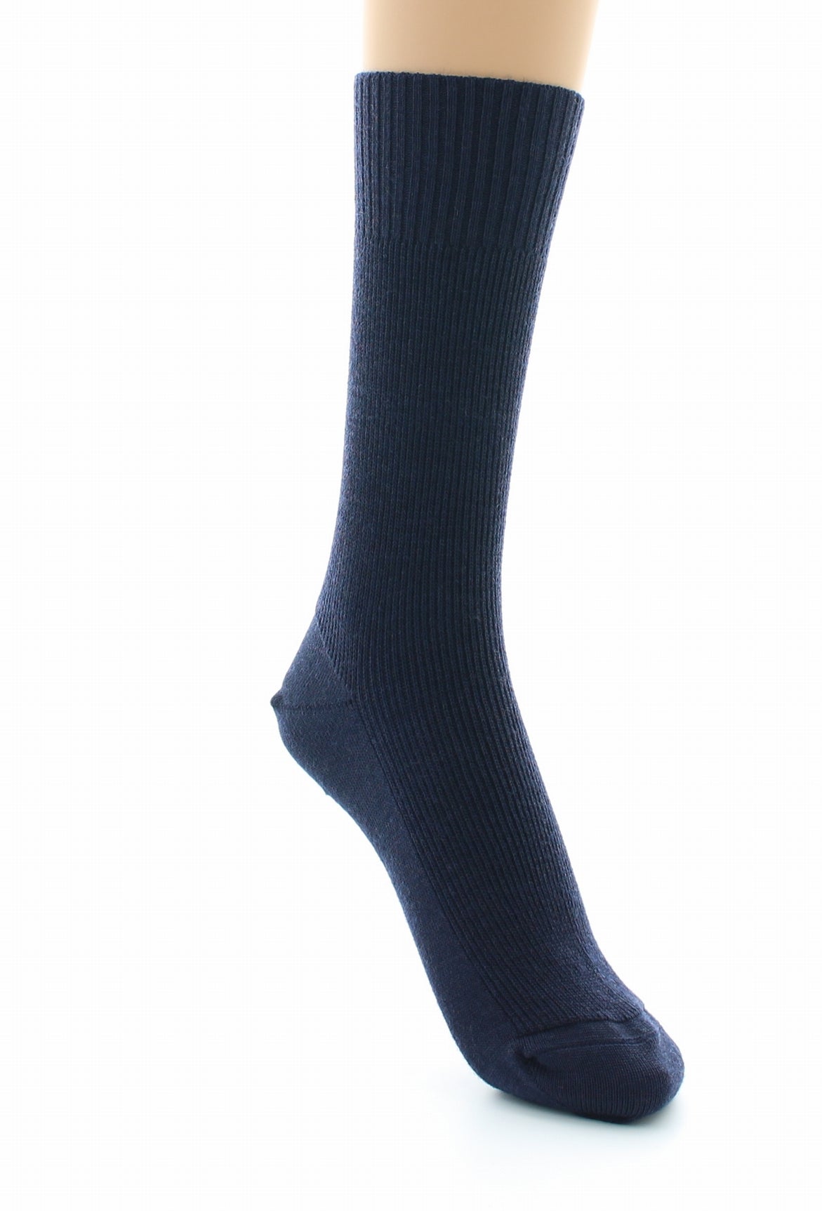 Chaussettes mixtes Confort en laine peignée sans élastique MARINE