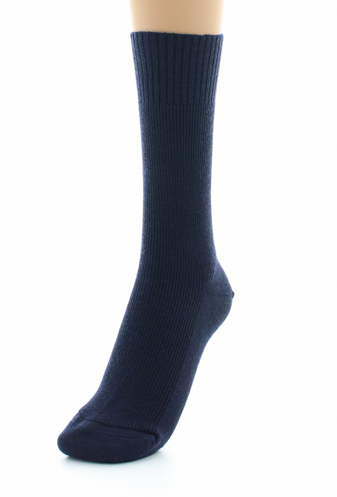 Chaussettes mixtes Confort en laine peignée sans élastique MARINE