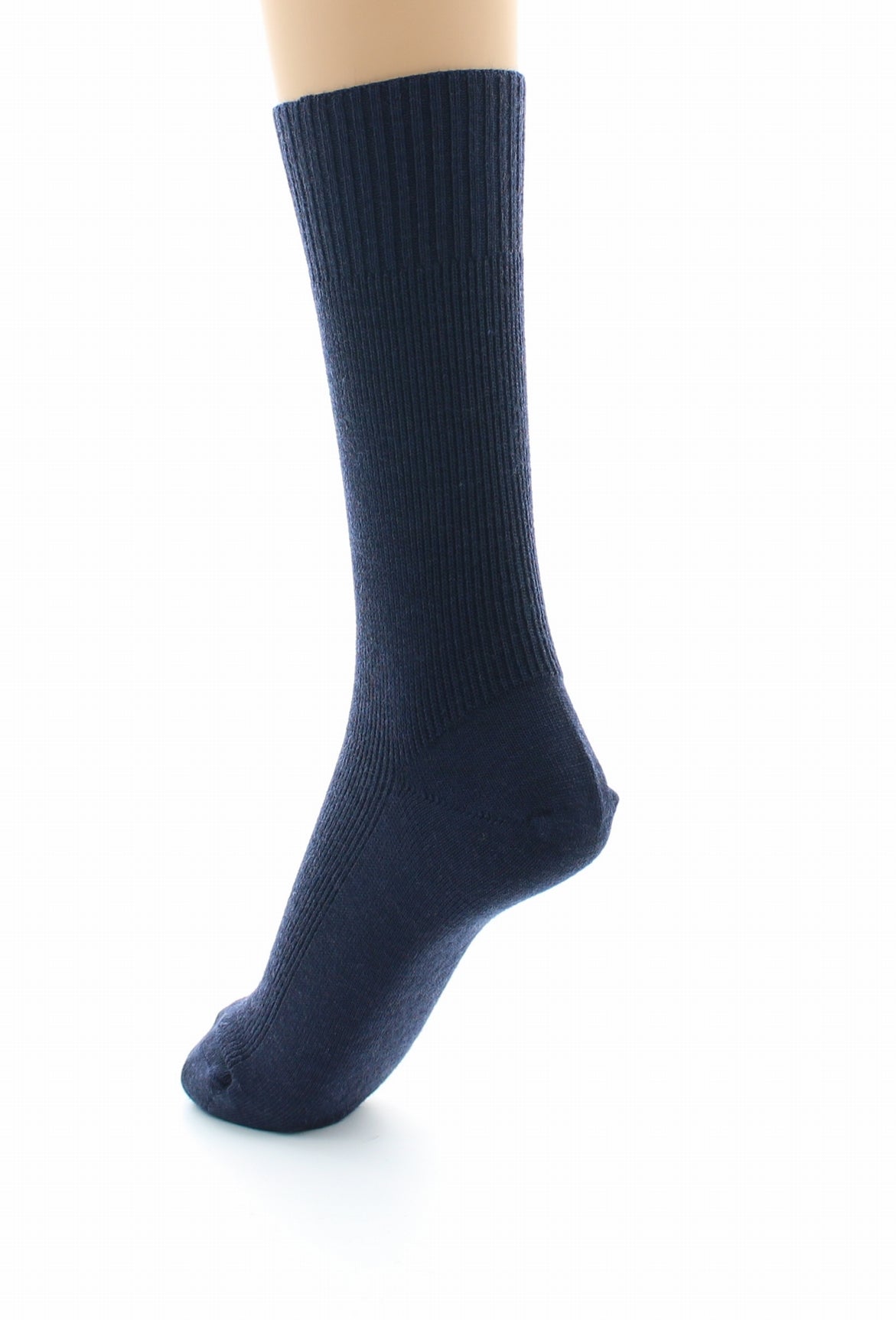 Chaussettes mixtes Confort en laine peignée sans élastique MARINE