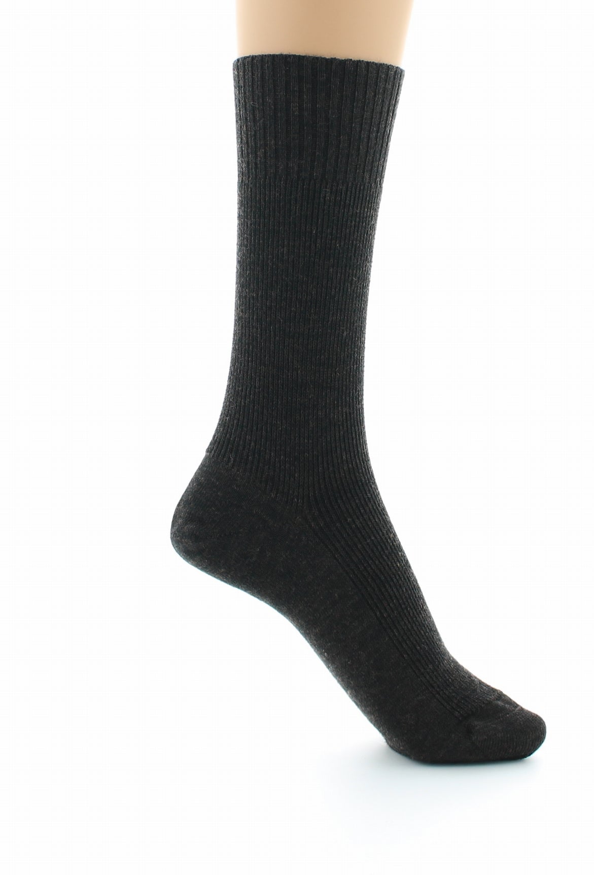 Chaussettes mixtes Confort en laine peignée sans élastique MARRON