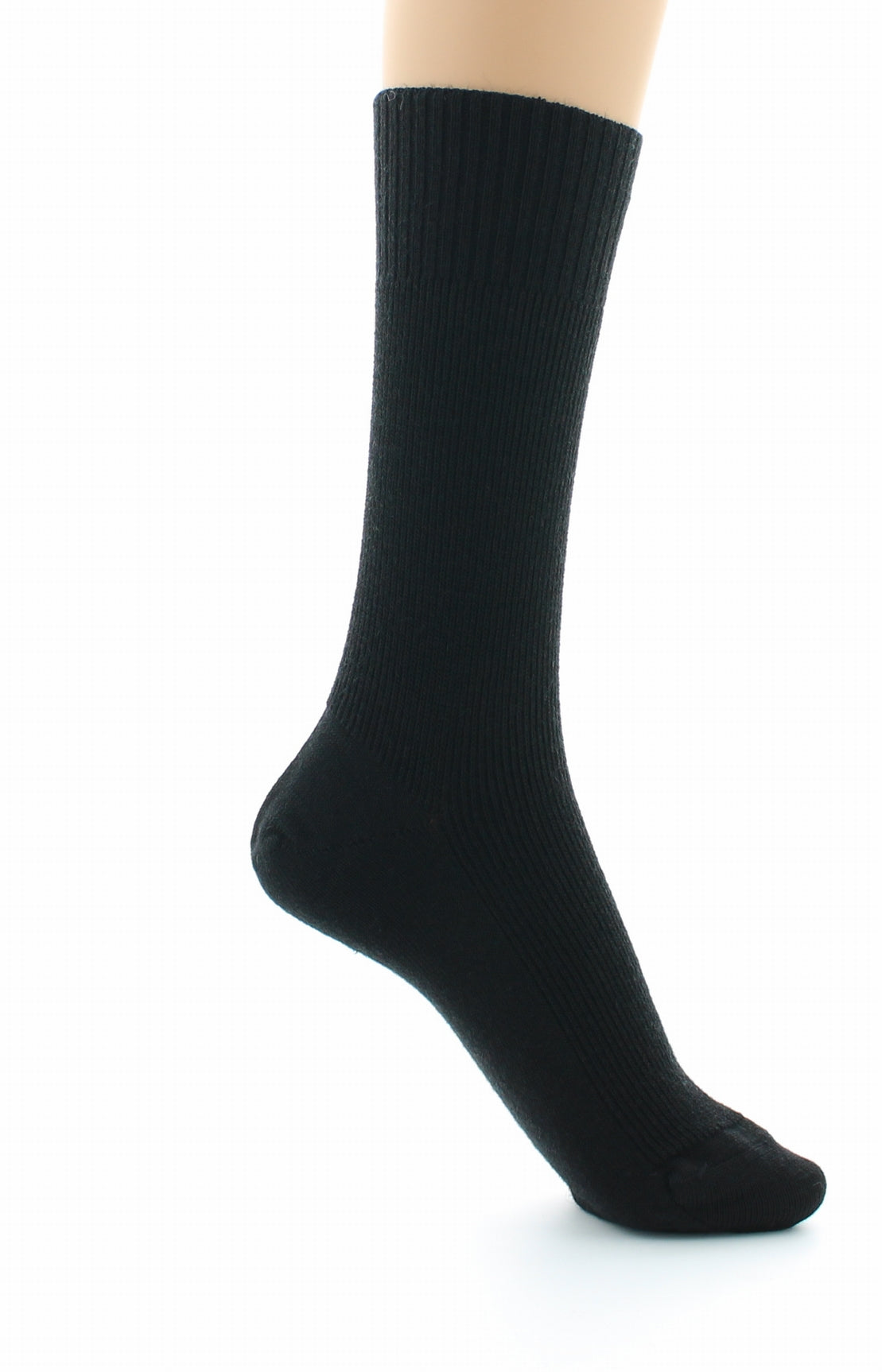 Chaussettes mixtes Confort en laine peignée sans élastique NOIR