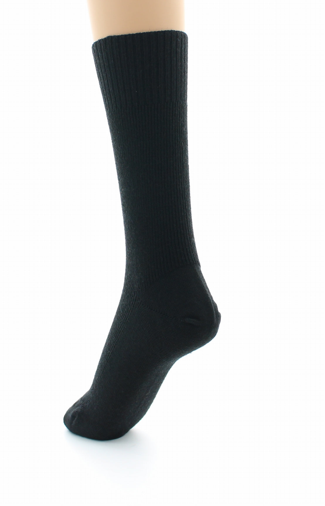 Chaussettes mixtes Confort en laine peignée sans élastique NOIR