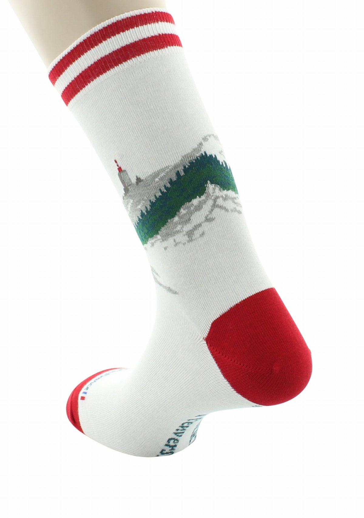 Chaussettes mixtes coton Grimpeur - Les Échappées - Dagobert à l'envers BLANC/ROUGE