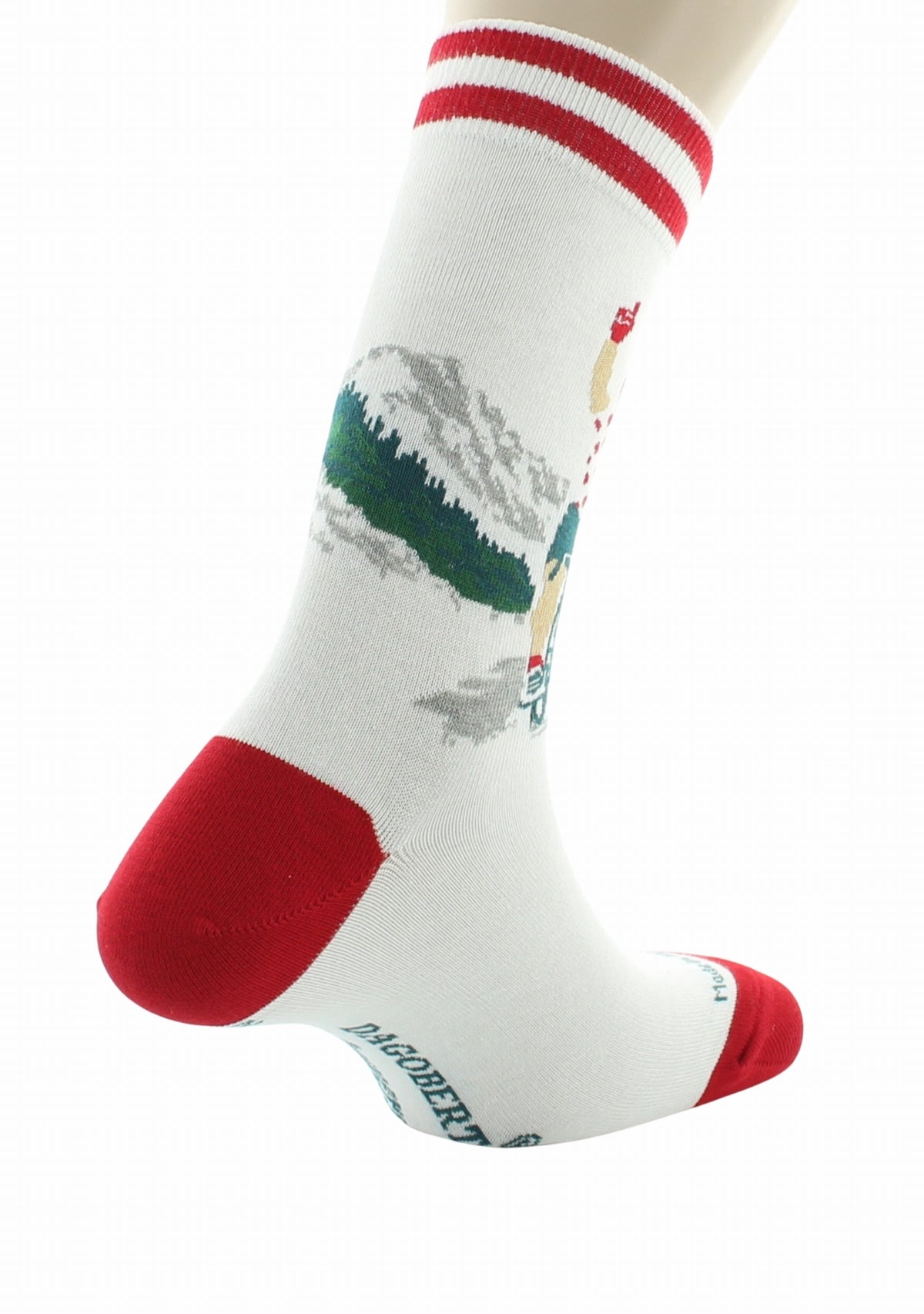 Chaussettes mixtes coton Grimpeur - Les Échappées - Dagobert à l'envers BLANC/ROUGE