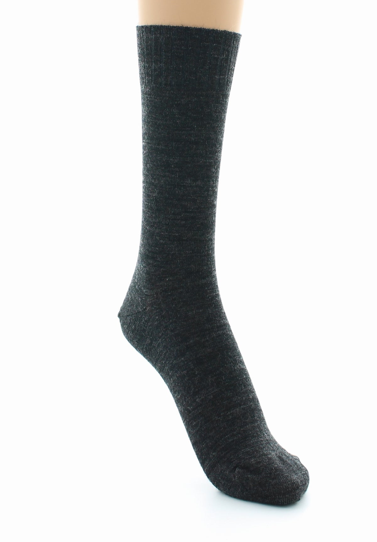 Chaussettes mixtes fines Confort en laine peignée ANTHRACITE