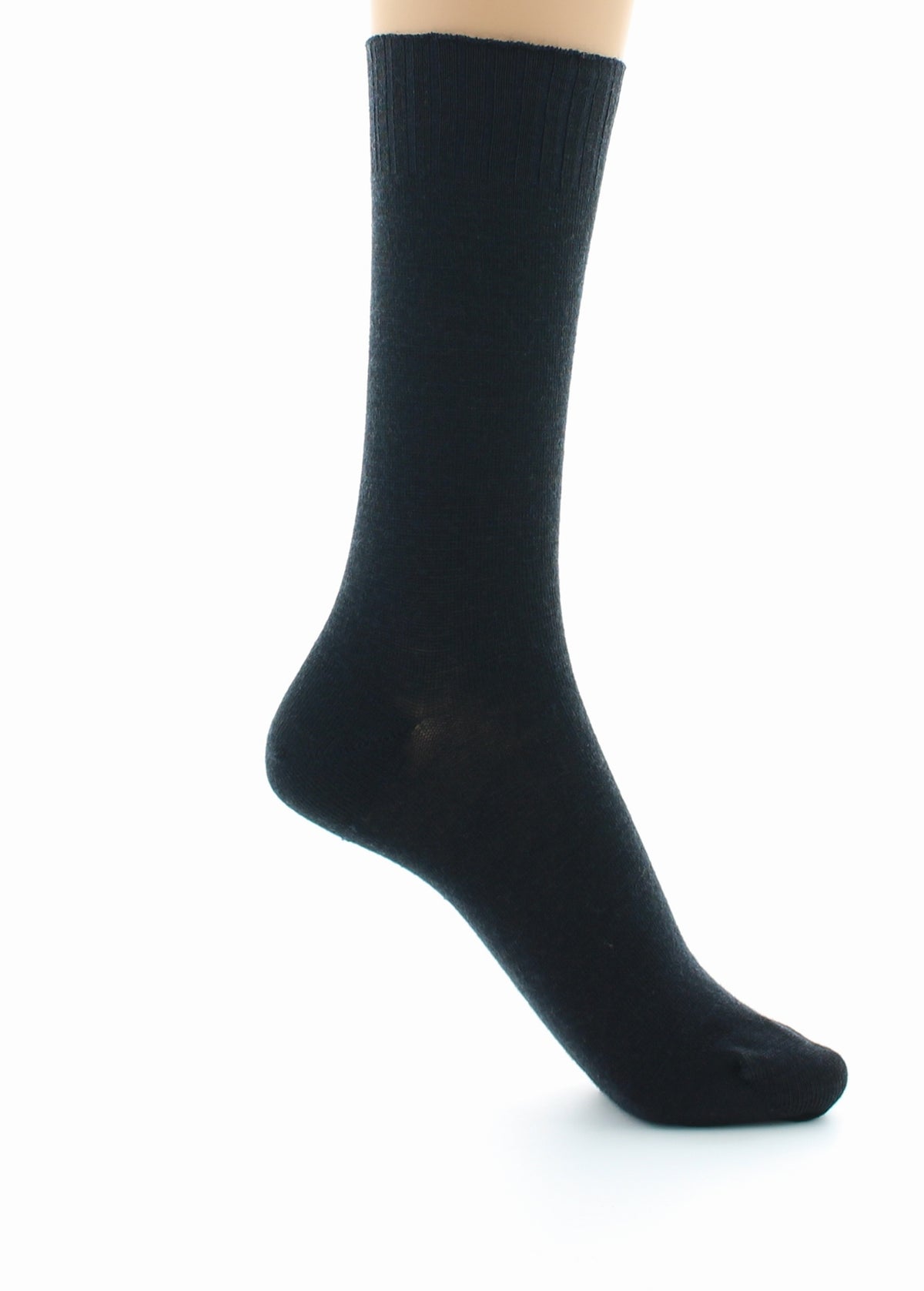 Chaussettes mixtes fines Confort en laine peignée MARINE