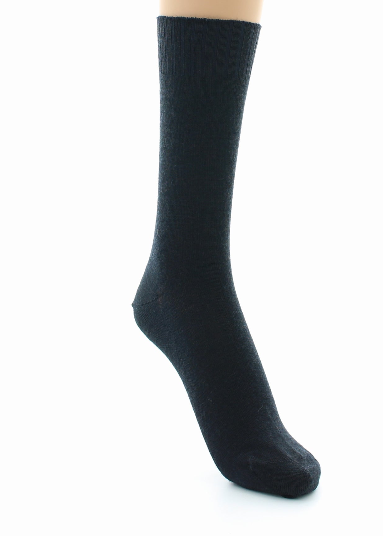 Chaussettes mixtes fines Confort en laine peignée MARINE