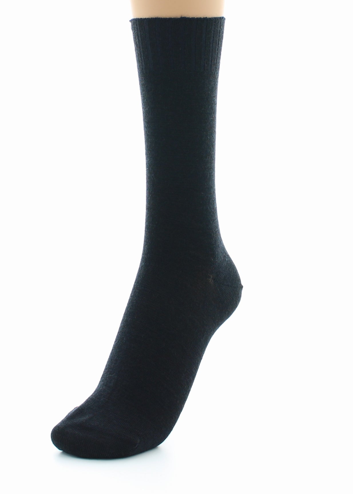 Chaussettes mixtes fines Confort en laine peignée MARINE