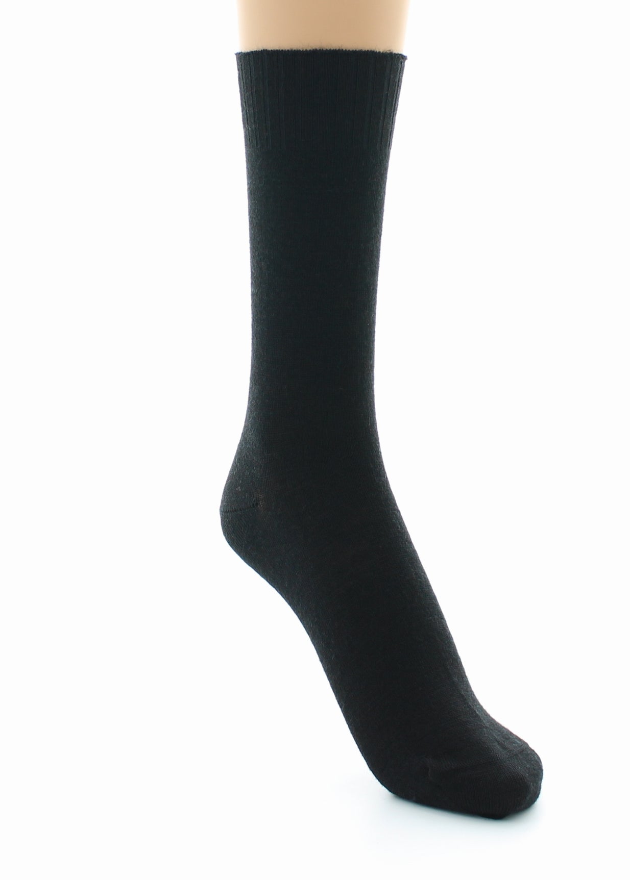 Chaussettes mixtes fines Confort en laine peignée NOIR