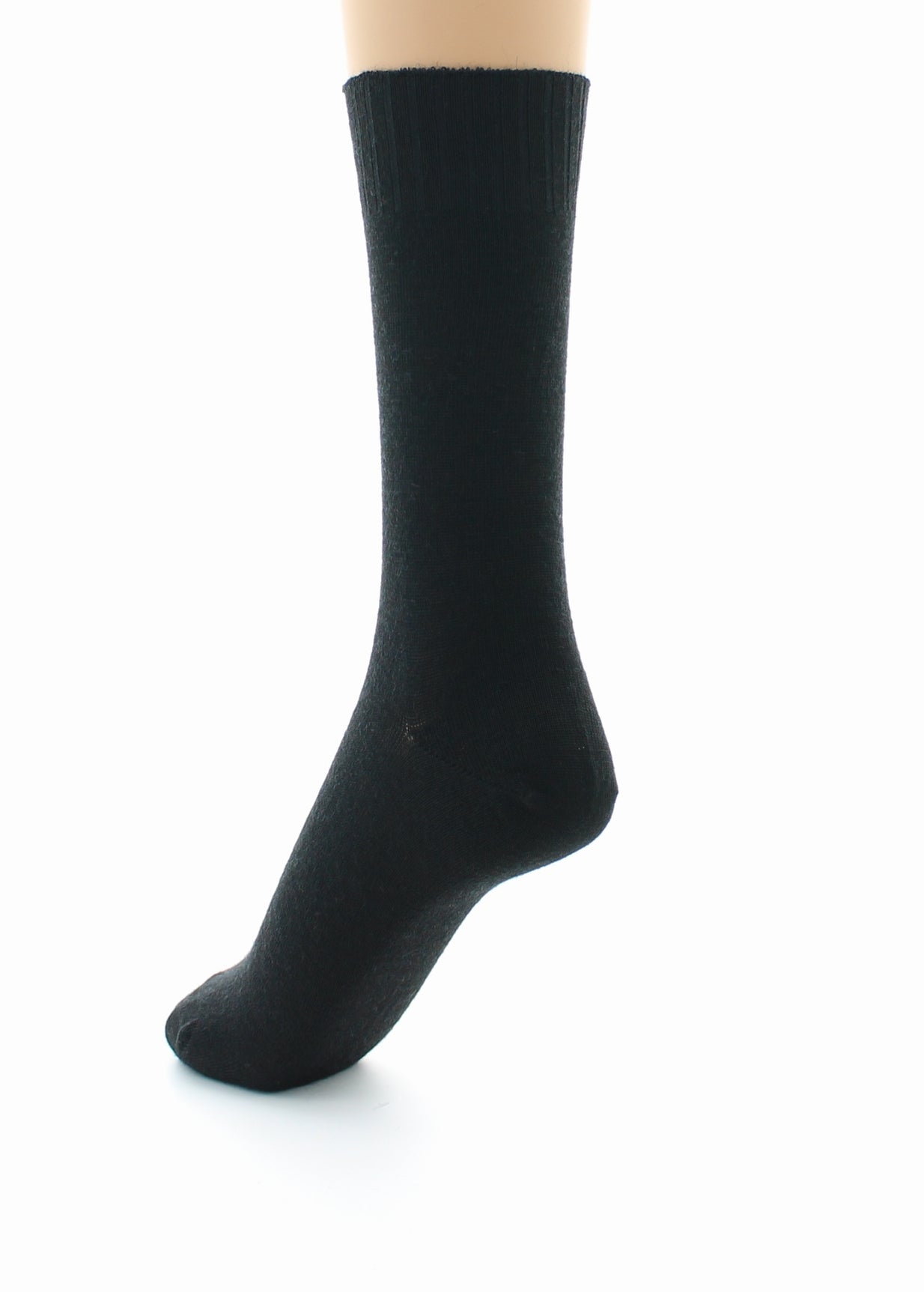 Chaussettes mixtes fines Confort en laine peignée NOIR