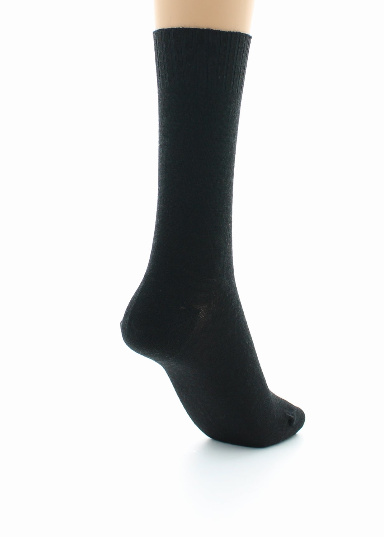 Chaussettes mixtes fines Confort en laine peignée NOIR