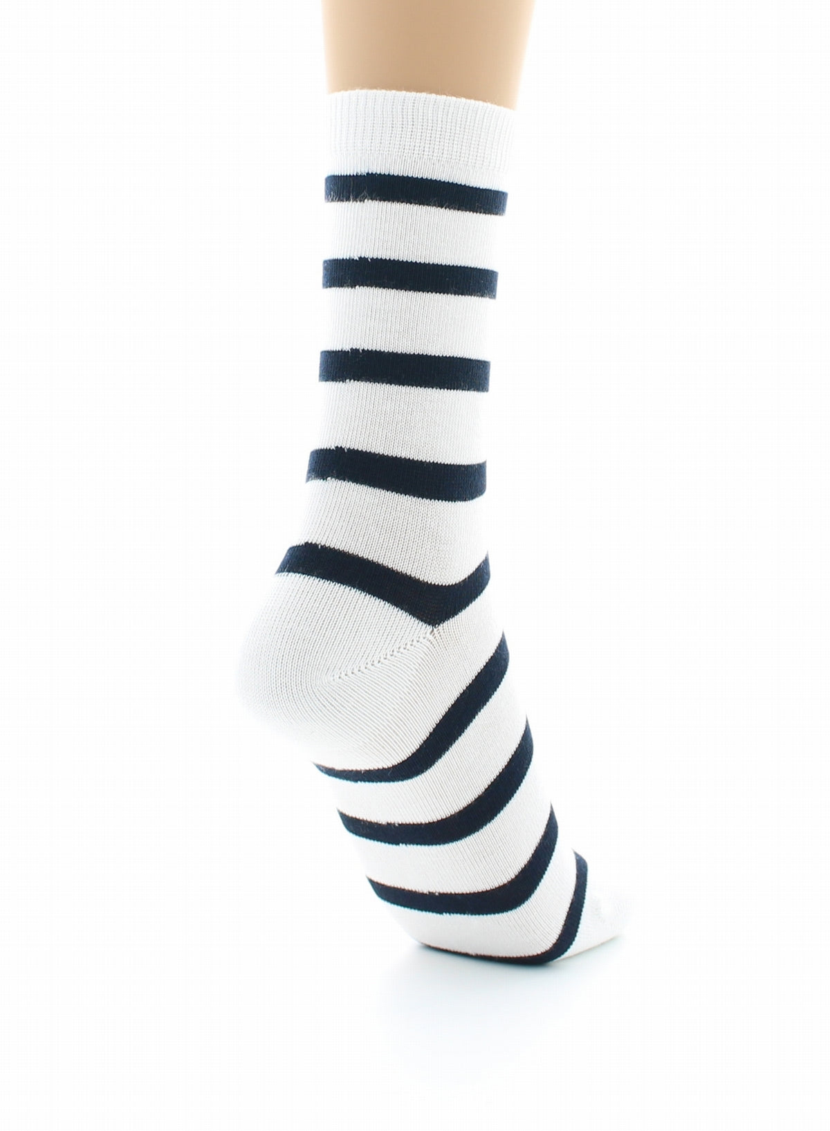 Chaussettes mixtes Marinière en coton peigné BLANC-MARINE