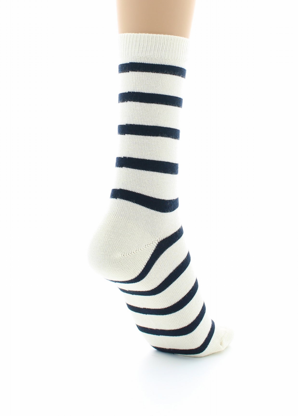 Chaussettes mixtes Marinière en coton peigné ECRU-MARINE